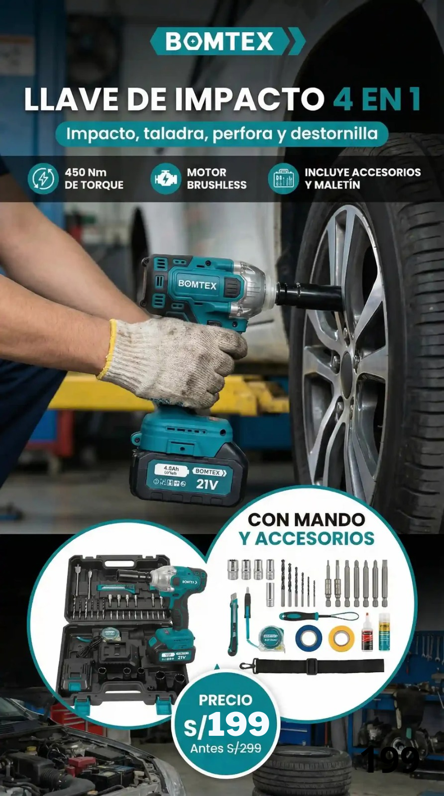 Llave de Impacto 4 en 1
